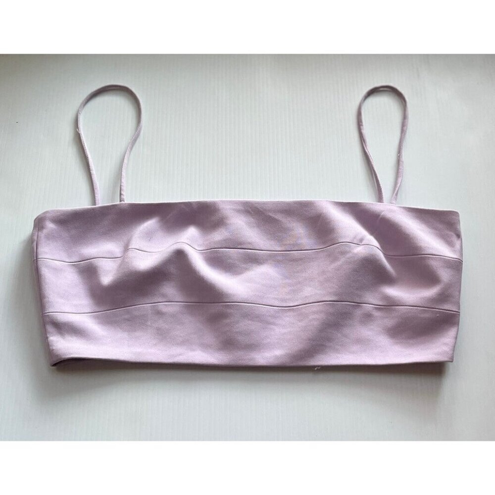 Zara Trafaluc Women’s Purple Cotton Blend Strappy Crop Top Size M NWOT